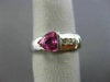1.12CT ROUND DIAMOND & AAA TRILLION PINK SAPPHIRE 14K WHITE GOLD SEMI BEZEL RING