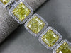 LARGE 1.86CT WHITE & FANCY YELLOW DIAMOND 18KT TWO TONE GOLD 3D TENNIS BRACELET