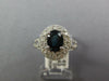 WIDE 1.86CT DIAMOND & AAA SAPPHIRE 14KT WHITE GOLD 3D OVAL HALO ENGAGEMENT RING