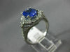 ESTATE LARGE 2.85CT DIAMOND & AAA TANZANITE 18KT WHITE GOLD HALO ENGAGEMENT RING