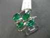 ESTATE LARGE 2.21CT DIAMOND & AAA EMERALD 14KT WHITE GOLD CLASSIC MULTI ROW RING