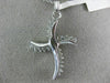 ESTATE LARGE .45CT DIAMOND 14KT WHITE GOLD 3D CLASSIC SWIRL CROSS PENDANT #3505