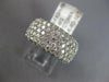 LARGE 2.67CT DIAMOND 14KT WHITE GOLD 3D MULTI ROW PAVE CLASSIC ANNIVERSARY RING