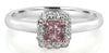 .46CT WHITE & PINK DIAMOND 18KT WHITE & ROSE GOLD PRINCESS HALO ENGAGEMENT RING