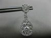 ESTATE 1.74CT DIAMOND 18K WHITE GOLD 3D PEAR SHAPE CLUSTER HALO HANGING EARRINGS