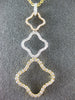 ESTATE LARGE .66CT DIAMOND 18K TRI COLOR GOLD 4 LEAF CLOVER JOURNEY LOVE PENDANT