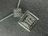 .56CT DIAMOND 14KT WHITE GOLD 3D ROUND & PRINCESS INVISIBLE SQUARE PENDANT #703
