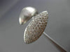 ESTATE LARGE .90CT DIAMOND 14KT WHITE GOLD MARQUISE PAVE CRISS CROSS MATTE RING