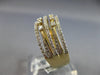 WIDE .82CT DIAMOND 14KT YELLOW GOLD 3D MULTI ROW WAVE WEDDING ANNIVERSARY RING