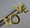 ESTATE .07CT DIAMOND 14KT YELLOW GOLD 3D CLASSIC LOVE STUD EARRINGS