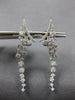 ESTATE 1.55CT DIAMOND 18KT WHITE GOLD 3D CHANDELIER HALF MOON HANGING EARRINGS
