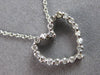ESTATE SMALL .25CT DIAMOND 14KT WHITE GOLD 3D OPEN HEART LOVE FLOATING PENDANT