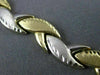 ESTATE 14KT WHITE & YELLOW GOLD 3D CLASSIC FLAT DIAMOND CUT LINK BRACELET #22707