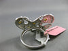 ESTATE EXTRA LARGE 1.42CT DIAMOND 18KT TRI COLOR GOLD 3D ETOILE HEART LOVE RING