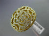 ESTATE LARGE 1.41CT DIAMOND 18KT YELLOW GOLD OPEN FILIGREE MULTI FLOWER FUN RING