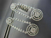 ESTATE LARGE 3.20CT DIAMOND 14K WHITE GOLD CIRCULAR DOUBLE HALO HANGING EARRINGS