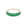 ESTATE .67CT AAA EMERALD 18K WHITE GOLD 3D THREE ROW PAVE SEMI ETERNITY FUN RING