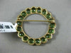 ANTIQUE LARGE 8.05CT AAA PERIDOT 14KT YELLOW GOLD 3D FLOWER CIRCULAR BROOCH PIN