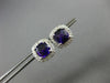 ESTATE 1.88CT DIAMOND & AAA AMETHYST 14KT WHITE GOLD SQUARE HALO STUD EARRINGS