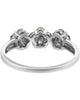 ESTATE .53CT DIAMOND 18KT WHITE GOLD 3D CLASSIC FLOWER MATTE & SHINY FUN RING