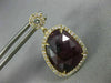 LARGE 12.19CT DIAMOND & AAA RUBY 14K YELLOW GOLD TEAR DROP HALO HANGING EARRINGS
