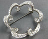 ANTIQUE LARGE 2.10CT DIAMOND PLATINUM 3D CLASSIC OPEN FLOWER PIN PENDANT
