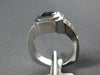 1.47CT DIAMOND & AAA SAPPHIRE 14KT WHITE GOLD EMERALD CUT BEZEL ENGAGEMENT RING