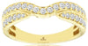 ESTATE .44CT DIAMOND 14KT YELLOW GOLD 3D CLASSIC 2 ROW V SHAPE ANNIVERSARY RING