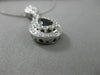 ESTATE LARGE 1.30CT DIAMOND & SMOKY TOPAZ 14KT WHITE GOLD MILGRAIN PEAR PENDANT