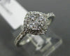ESTATE .60CT DIAMOND 18KT WHITE GOLD SQUARE CLUSTER HALO FRIENDSHIP PROMISE RING