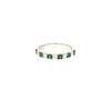 ESTATE .63CT DIAMOND & AAA EMERALD 18K WHITE GOLD SEMI ETERNITY ANNIVERSARY RING