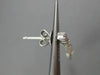 ESTATE .78CT ROUND & MARQUISE DIAMOND 18KT WHITE GOLD HALO HANGING EARRINGS VVS