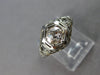 ANTIQUE ART DECO .59CT OLD MINE DIAMOND 18K WHITE GOLD 3D ENGAGEMENT RING #27948