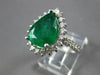 LARGE 4.87CT DIAMOND 14K WHITE GOLD 3D PEAR SHAPE & ROUND ENGAGEMENT RING #27853