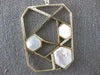 ESTATE .33CT DIAMOND & AAA MOTHER OF PEARL 14KT YELLOW GOLD HEXAGON FUN NECKLACE