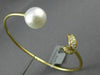 ESTATE LARGE .22CT DIAMOND & AAA SOUTH SEA PEARL 18K YELLOW GOLD BANGLE BRACELET