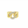ESTATE .34CT DIAMOND 18KT YELLOW GOLD CLASSIC OVAL LOVE KNOT FUN RING