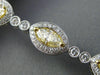 ESTATE LONG 6.23CT WHITE & FANCY YELLOW DIAMOND 18KT WHITE GOLD TENNIS BRACELET