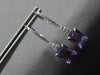 ESTATE 3.17CT DIAMOND & AAA AMETHYST 14KT WHITE GOLD LEVERBACK HANGING EARRINGS