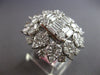 ESTATE EXTRA LARGE 5.50CT DIAMOND 18KT WHITE GOLD 3D FLOWER SQUARE COCKTAIL RING