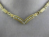 ESTATE .45CT DIAMOND 14K YELLOW GOLD 3D " V " SHAPE CLASSIC HANDCRAFTED NECKLACE