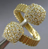 LARGE .95CT DIAMOND 14KT YELLOW GOLD CLUSTER DOUBLE SQUARE CRISS CROSS FUN RING