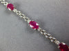 4.53CT DIAMOND & AAA RUBY 14KT WHITE GOLD OVAL 3 STONE PANTHER TENNIS BRACELET