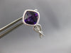 1.73CT DIAMOND & AAA AMETHYST 14KT WHITE GOLD CUSHION & ROUND HANGING EARRINGS