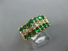 ESTATE WIDE 1.27CT DIAMOND & AAA EMERALD 14K YELLOW GOLD 3D CLASSIC PYRAMID RING