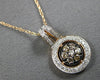 .42CT WHITE & MOCHA DIAMOND 14KT WHITE & ROSE GOLD 3D FLOWER FLOATING PENDANT