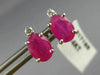 ESTATE 1.55CT DIAMOND & AAA RUBY 14KT WHITE GOLD 3D CLASSIC STUD EARRINGS #17188
