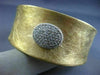 ESTATE LARGE 1.20CT DIAMOND 18KT YELLOW GOLD MATTE OVAL CLUSTER BANGLE BRACELET