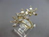 LARGE .94CT DIAMOND 14KT YELLOW GOLD 3D ROUND & BAGUETTE MULTI FLOWER FUN RING