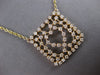 LONG & LARGE 2.08CT DIAMOND 14KT YELLOW GOLD 3D OPEN HEART SQUARE LOVE NECKLACE